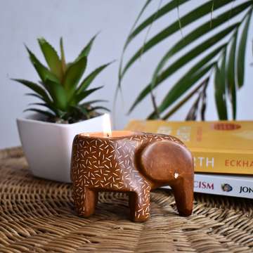 Soapstone Animal Candleholders | Elephant