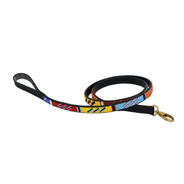 Maasai Beaded Leather Dog Leash