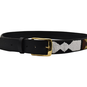 African Leather Beaded Belt