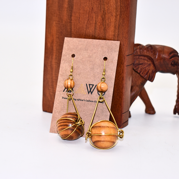 Dangling Brown Wooden Earrings