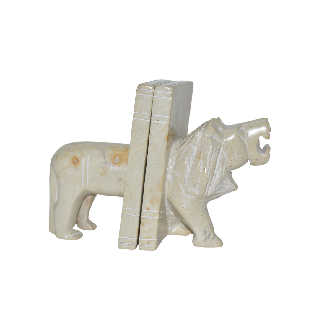 Soapstone Book Holder - Lion Carving