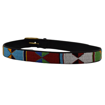 African Leather Beaded Belt