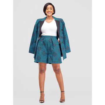 Zuberi Ankara Pant Suit| African outfit| African shorts and jacket| African blazer