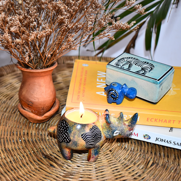 Soapstone Animal Candleholders | Rhino