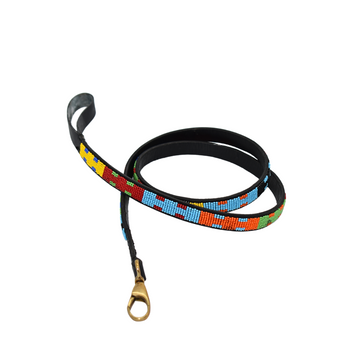 Maasai Beaded Leather Dog Leash