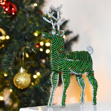 Beaded Reindeer Christmas Decoration