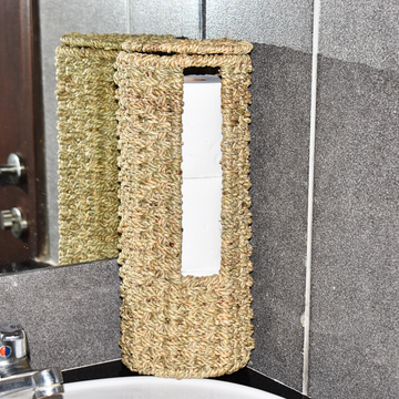Handwoven Tall Basket | Tissue Holder | Wine Holder