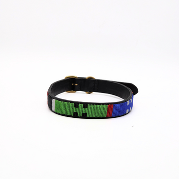 Handmade Maasai Beaded Leather Pet Collars | Dog collars