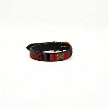 Handmade Maasai Beaded Leather Pet Collars | Dog collars