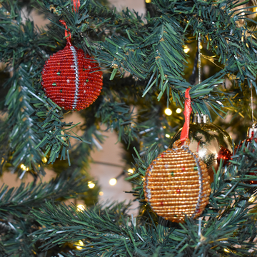 Beaded Christmas Decor Balls Set