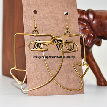 Face Brass Earrings
