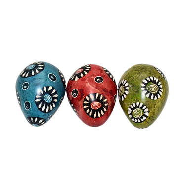 Handcrafted Soapstone Easter Eggs – Set of 3