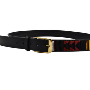 African Leather Beaded Belt