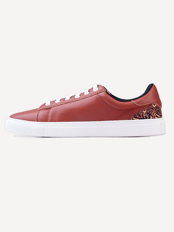 Kali Sneakers: Brown Leather with Brown KK Print (Subtle)
