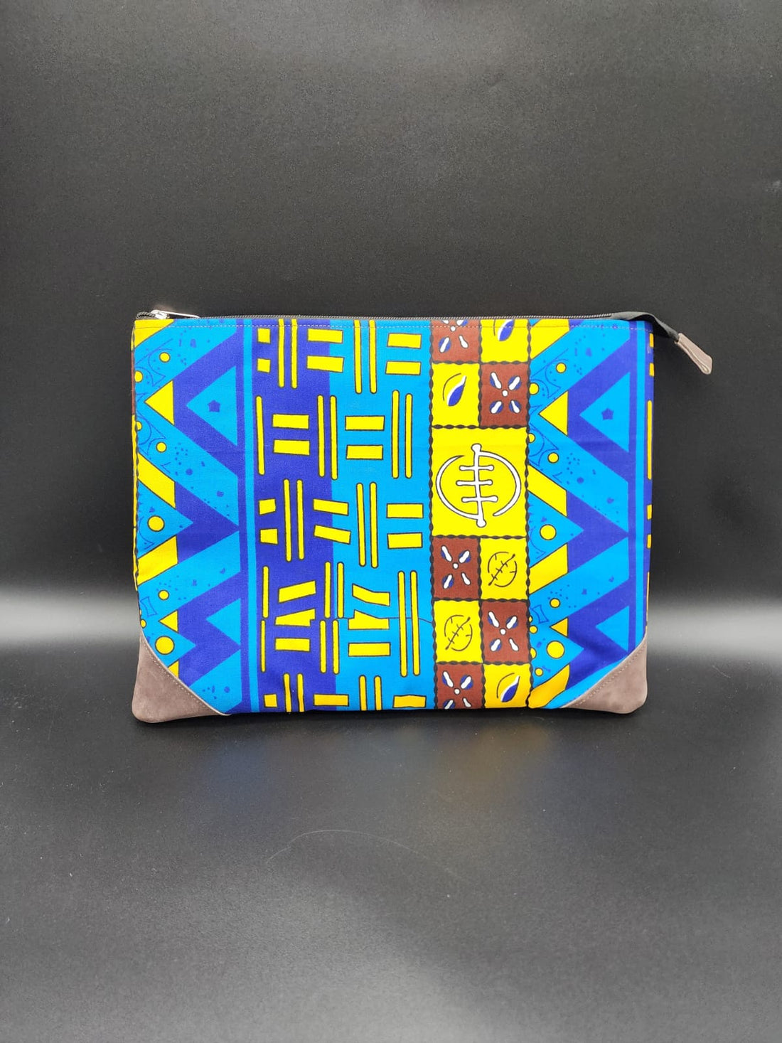 Corporate Laptop Sleeve -Ankara sleeve with leather corners