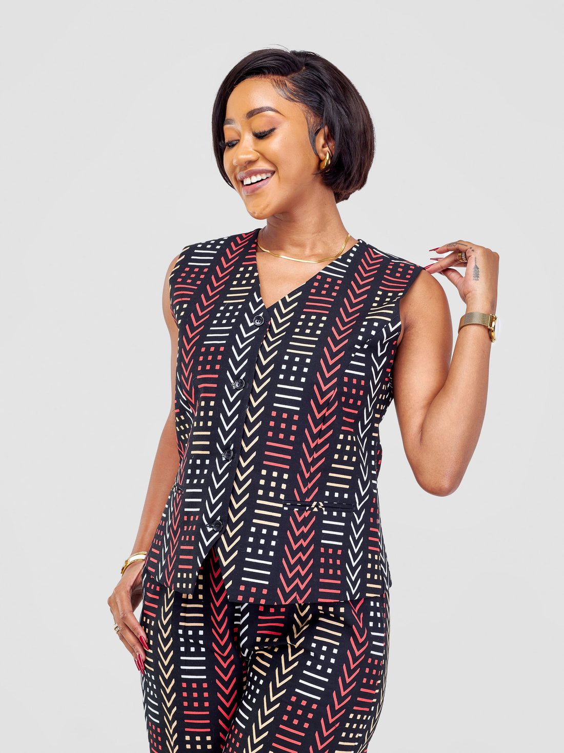 Tribal Ankara Pant 3pc Suit| African outfit| African pants and jacket| African blazer| Waist Jacket