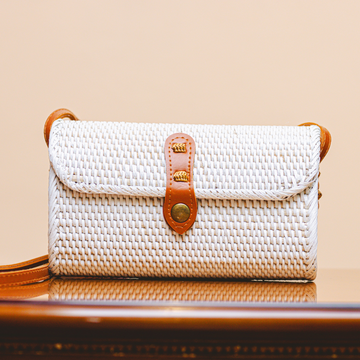 Rectangle Rattan Sling Bag | Summer Crossbody Bag