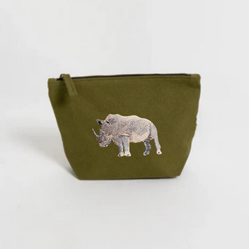 green natural canvas pouch