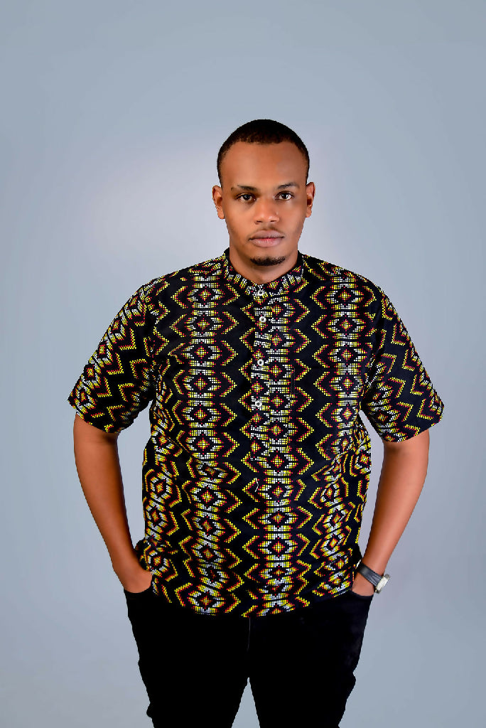 Multicoloured African Shirt Short Sleeve1