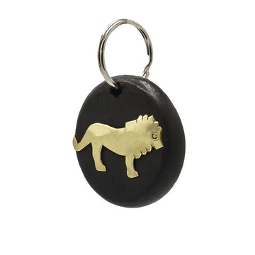 Wood with brass detail keychain