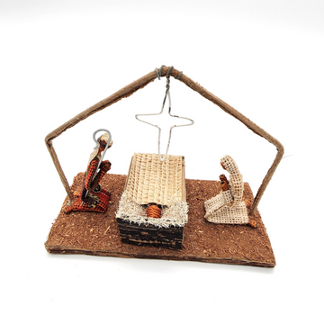 Handmade Holy Family Nativity Set | Recycled banane leaf