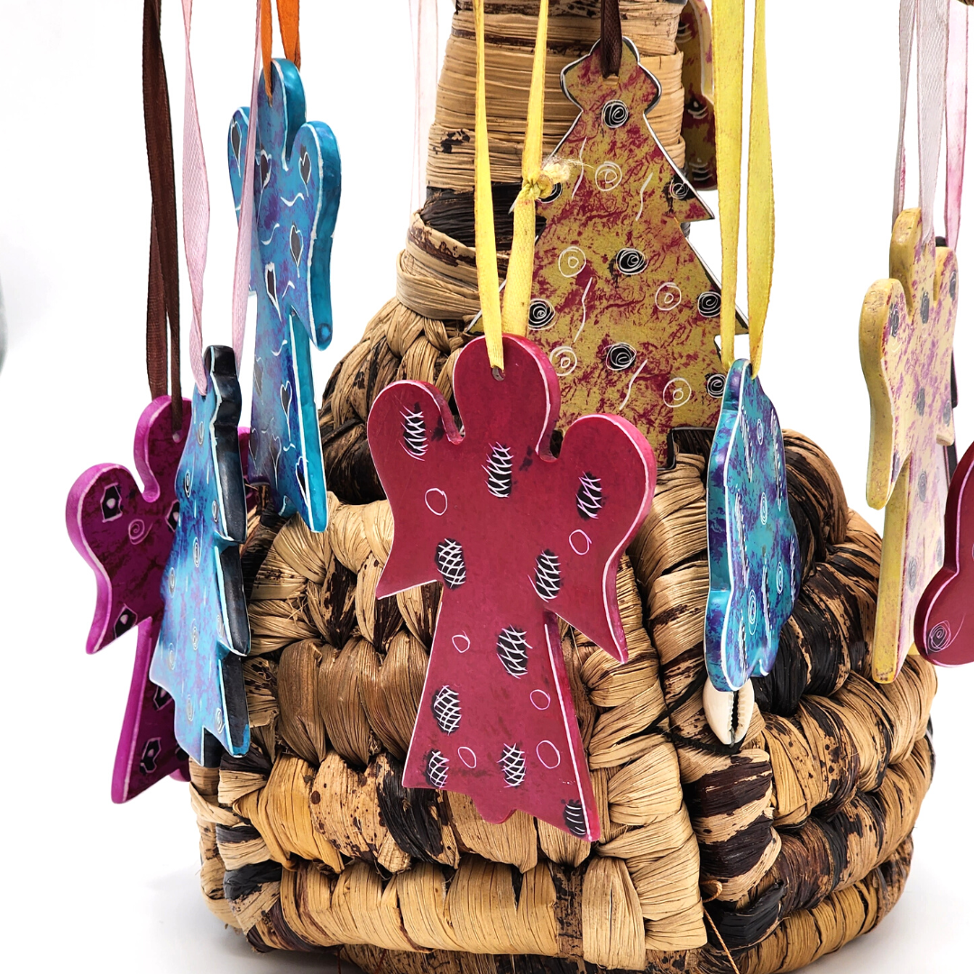 Angel Christmas tree decorations | Soapstone angel dangling