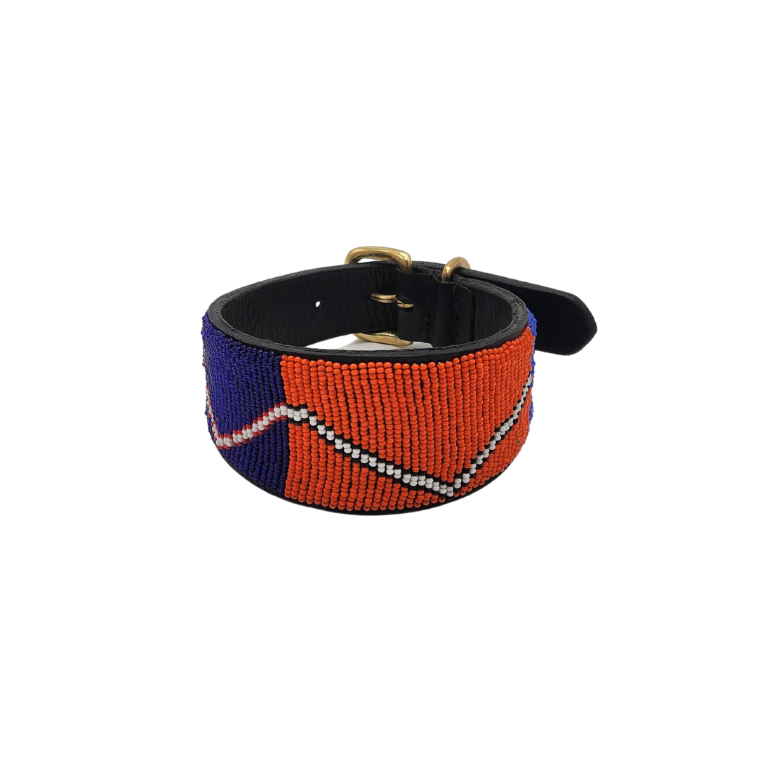 Handmade Maasai Beaded Leather Pet Collars Wide Dog collars