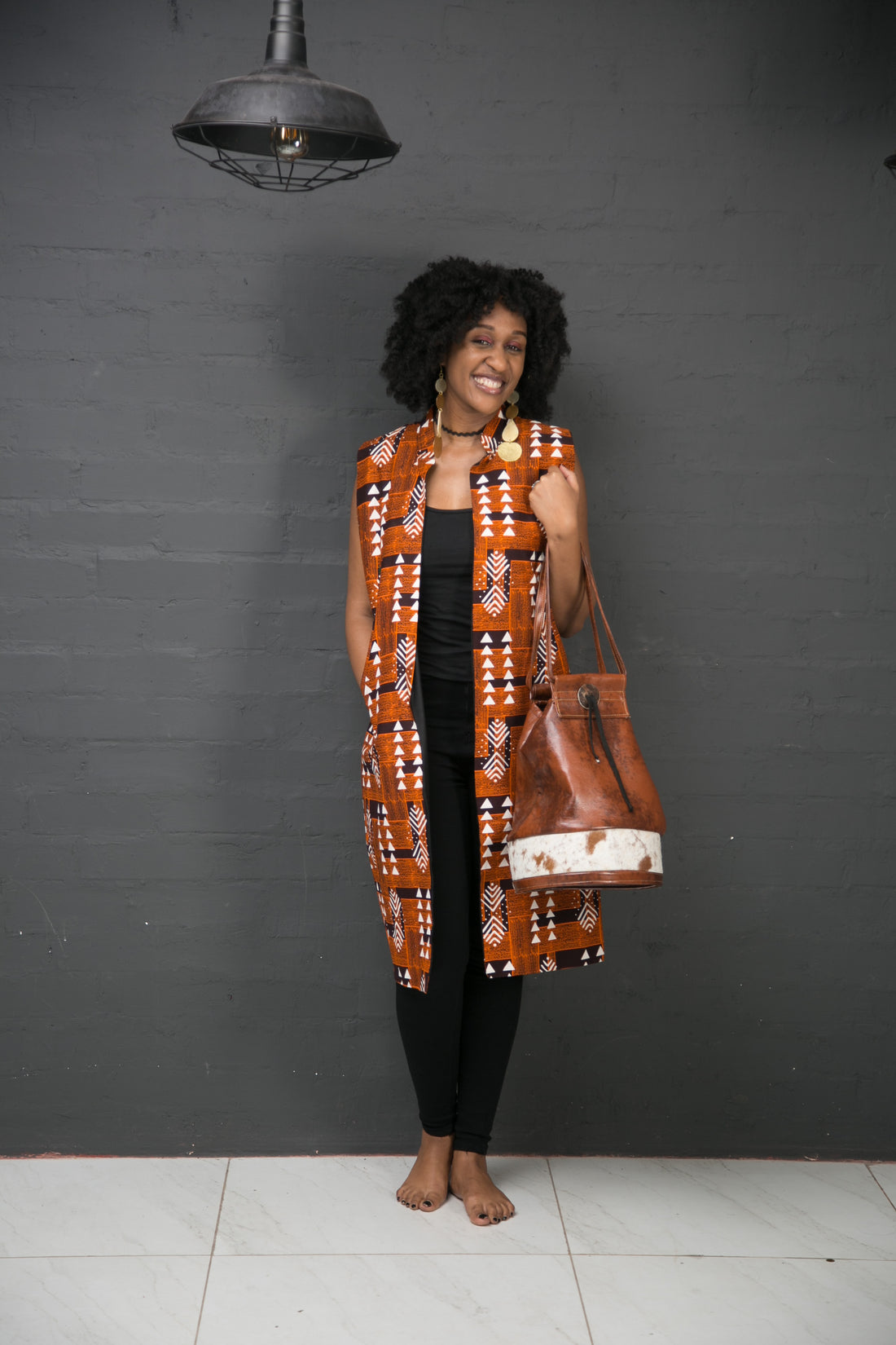 Leather Hide pineapple bag bag