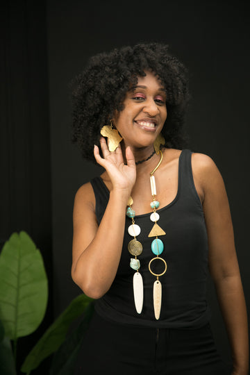 Africa Brass Earrings