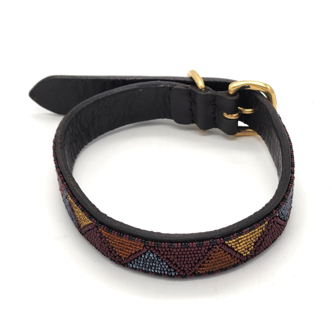 Handmade Maasai Beaded Leather Pet Collars | Dog collars