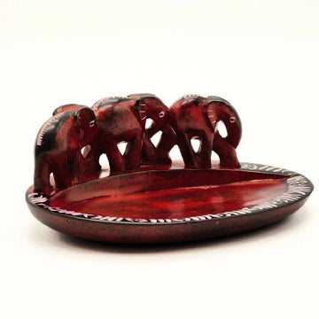 Tri Elephant Soapstone Bowl