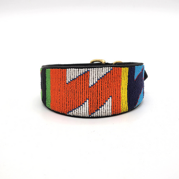 Handmade Maasai Beaded Leather Pet Collars | Wide Dog collars