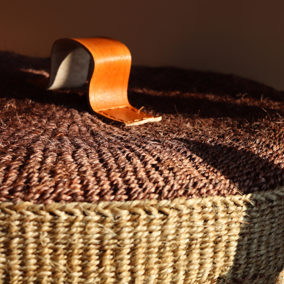 Handwoven sisal laundry basket