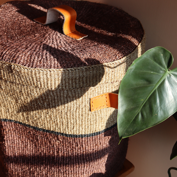 Handwoven sisal laundry basket