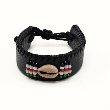 Leather Kenyan Bracelet with Shell