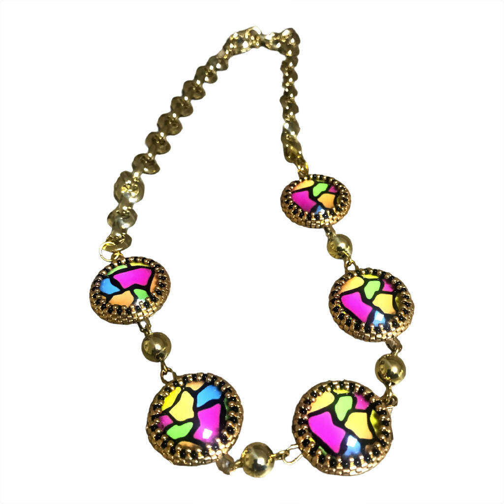 Multi Color Chain Necklace Set | Kitenge Inspired