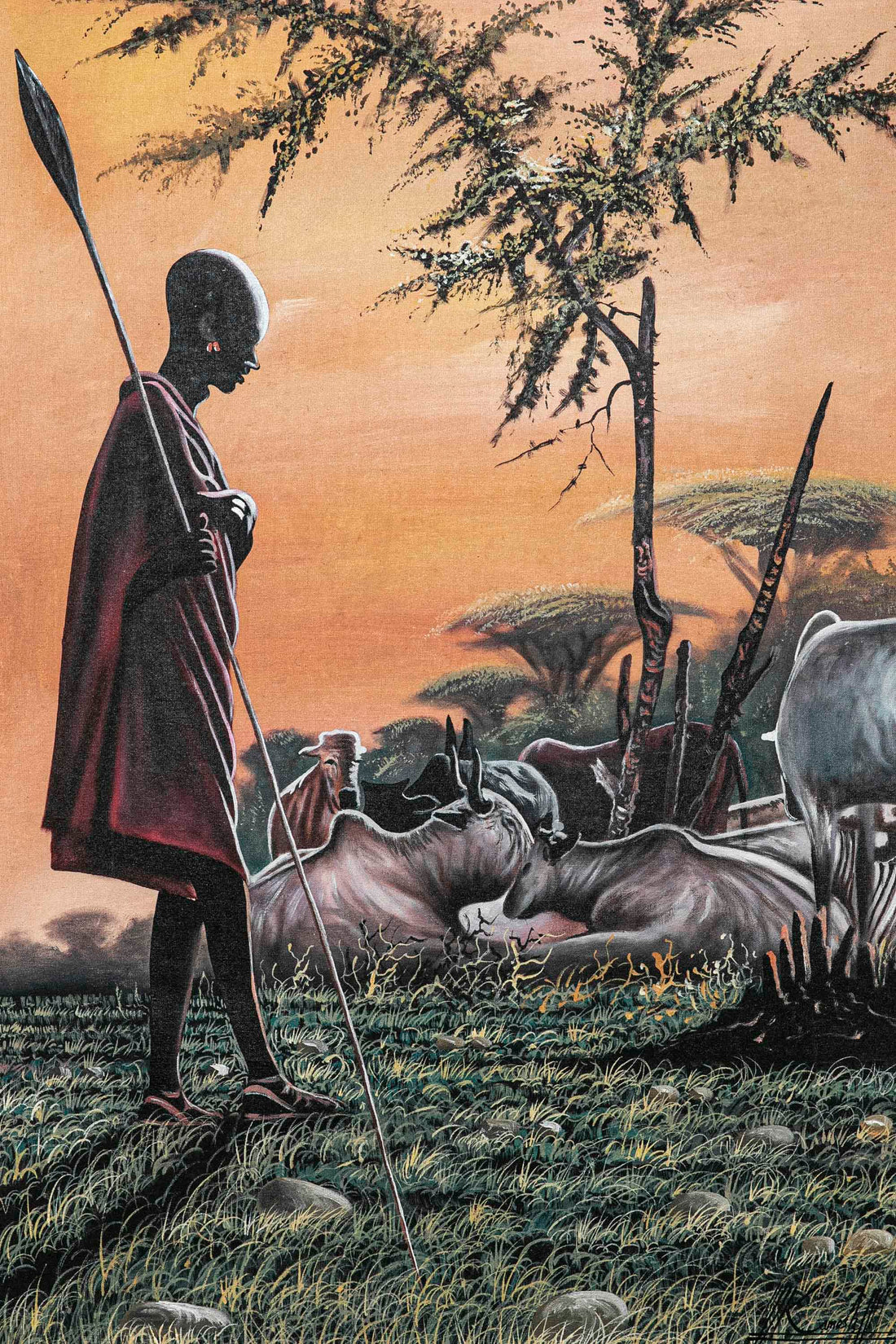 Maasai grazing - Authentic African handicrafts | Clothing, bags, painting, toys & more - CULTURE HUB by Muthoni Unchained