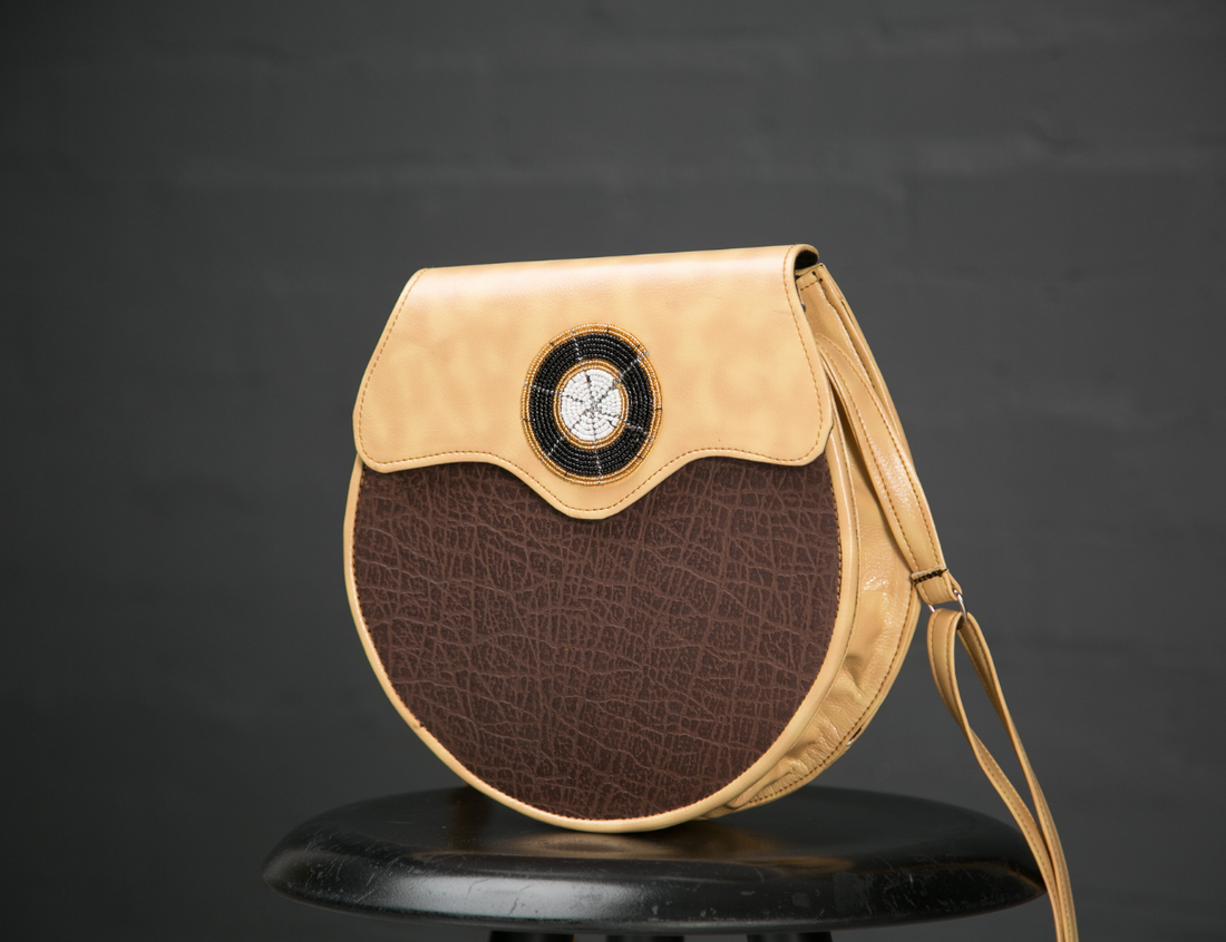 Leather beaded sling bag | Beaded detail