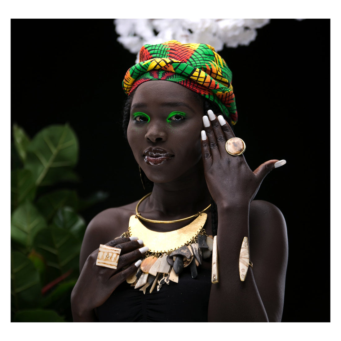 luxurious Brass and stone African Bangle - Authentic African handicrafts | Clothing, bags, painting, toys & more - CULTURE HUB by Muthoni Unchained