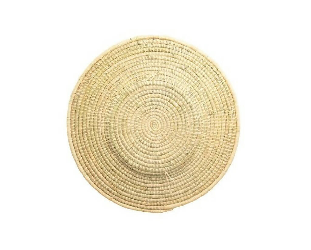 Neutral Tone Large Raffia Wall Basket| Large Kenyan Wall Hanging