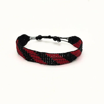 Red and Black Beaded Bracelet