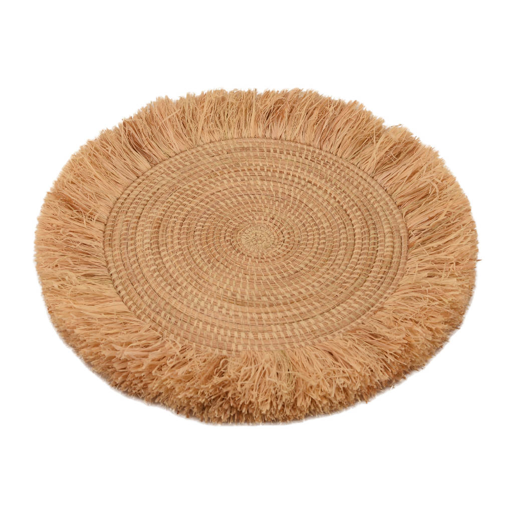 Boho Placemats Set of 6 | Natural Raffia Table Mats