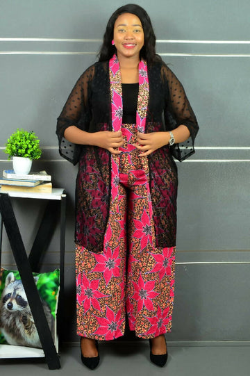 Maua Lace Kimono Ankara Set