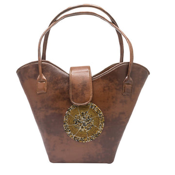 Leather bucket bag