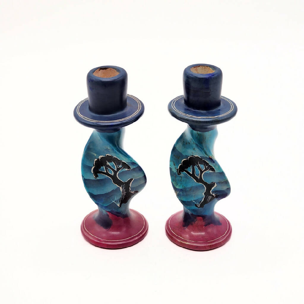 African Soapstone Candle Stand