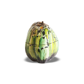 Hand-painted Cucumber Cool African Women in Green Natural Coconut Icebox
