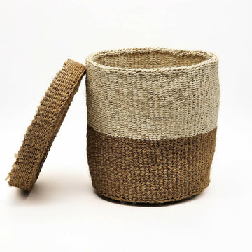 African Sisal Storage Basket | With Lid