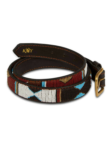 Beaded leather belt