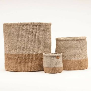A set of 3 sisal storage baskets | Brown