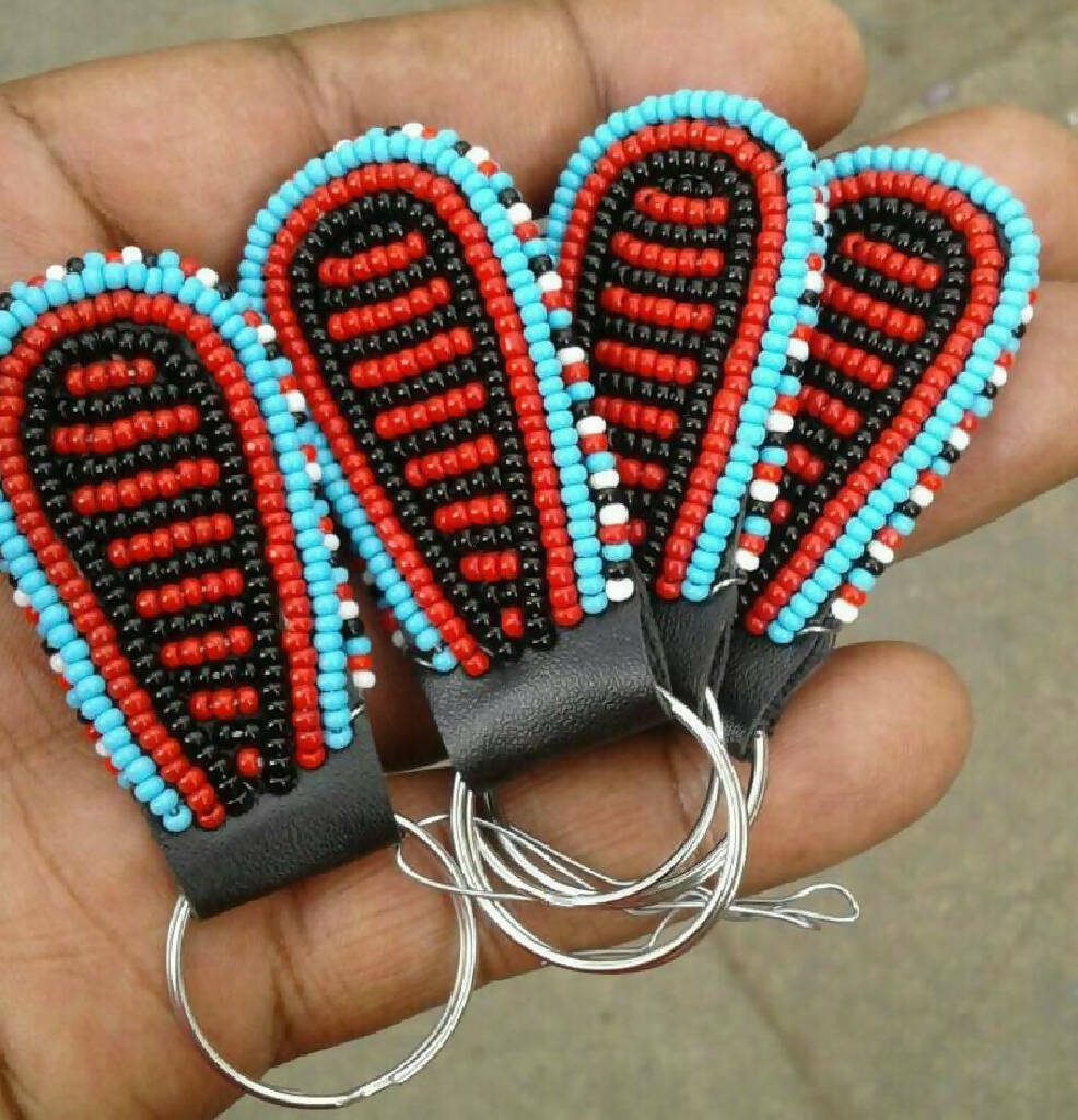 Leather beaded keyholder